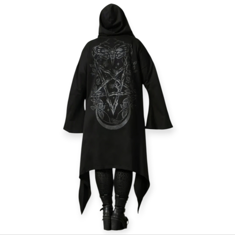Killstar Lunar Wizard Long Asymmetric Cardigan Snake Serpent Celestial Unisex XS